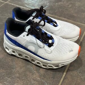 On Cloud Monster Running Women Shoes (White, Blue, and Black) Size 7